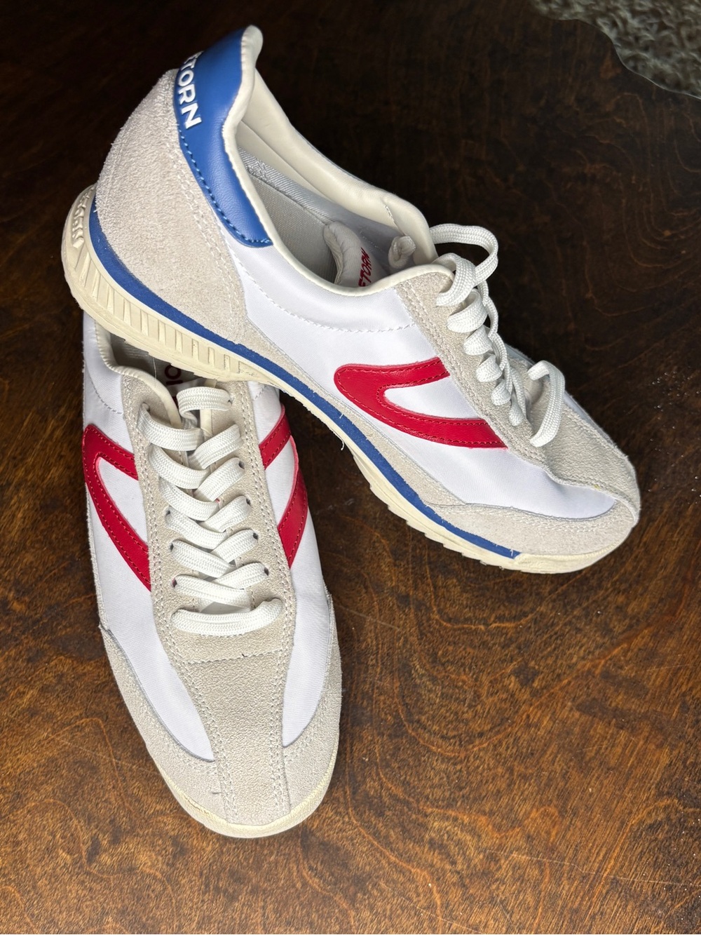 Tretorn Rawlins 2.0 Sneakers White Red Blue Retro Size 6